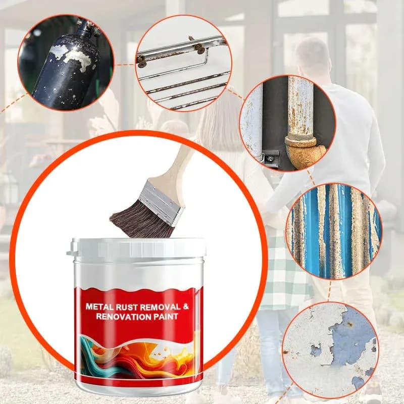 Metal Rust Removal & Renovation Paint, Ocean Blue, 500g - View 4