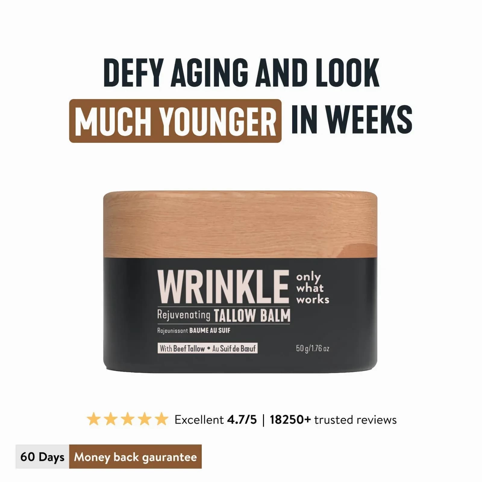 Wrinkle Defense Tallow Balm for Face Care - Main