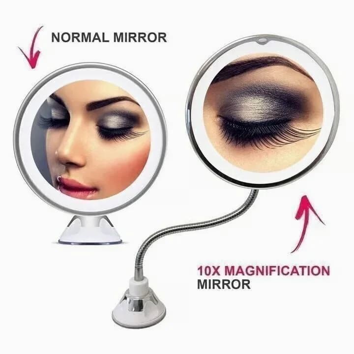 360° Flexible Light-Up 10X Magnification Makeup Mirror - 1 Piece - View 3