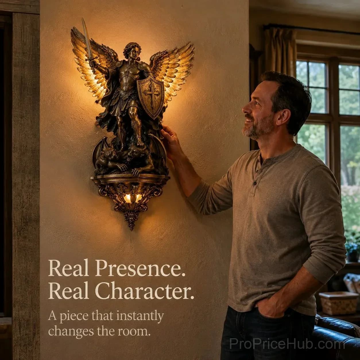 St. Michael Guardian Angel Wall Light - View 5