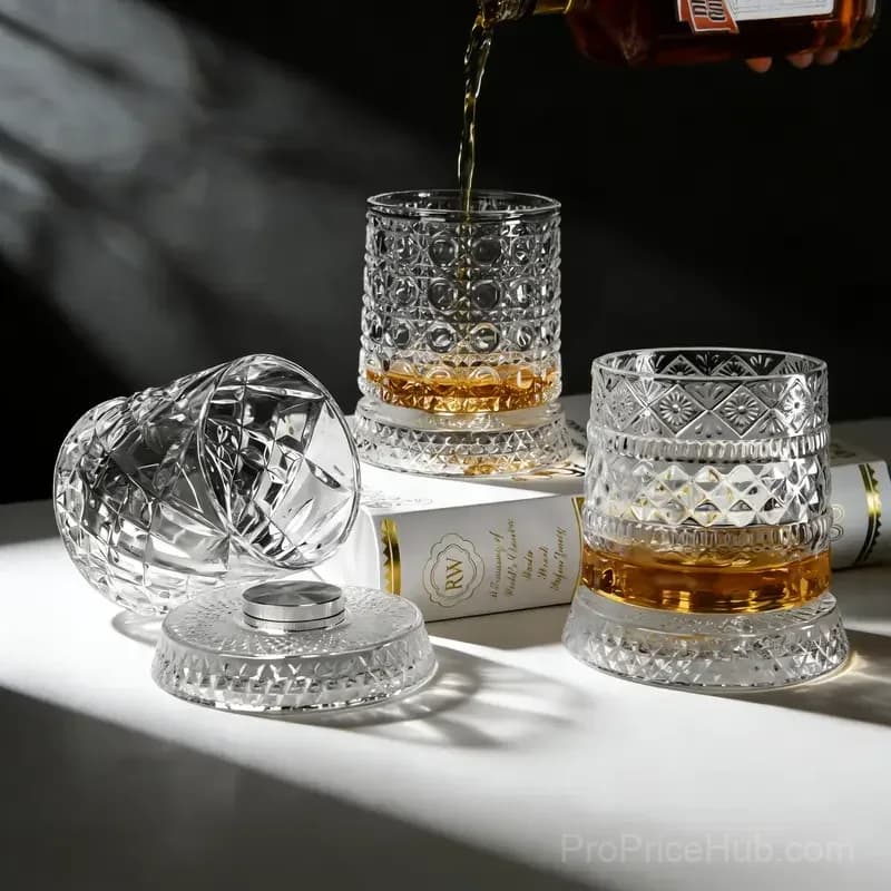 Whiskey Glass with Smooth Spin and Glow Effect - Perfect Gift - Alt