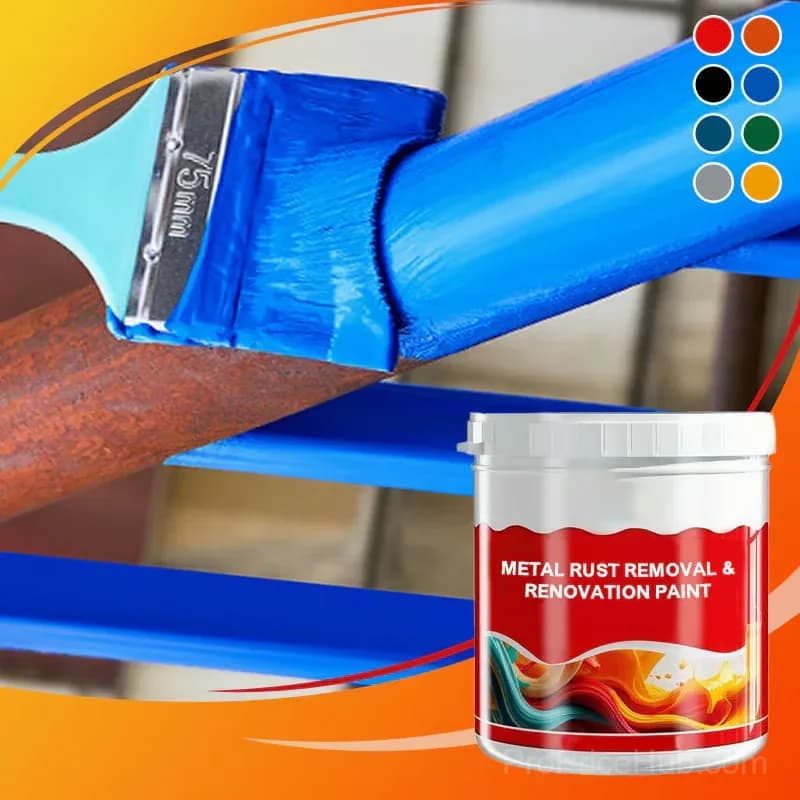 Metal Rust Removal & Renovation Paint, Ocean Blue, 500g - View 2