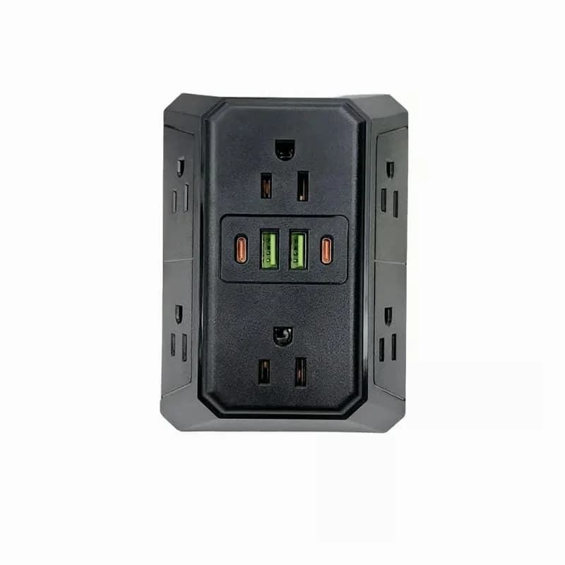 White 6-Outlet Multi Plug Wall Extender - Alt