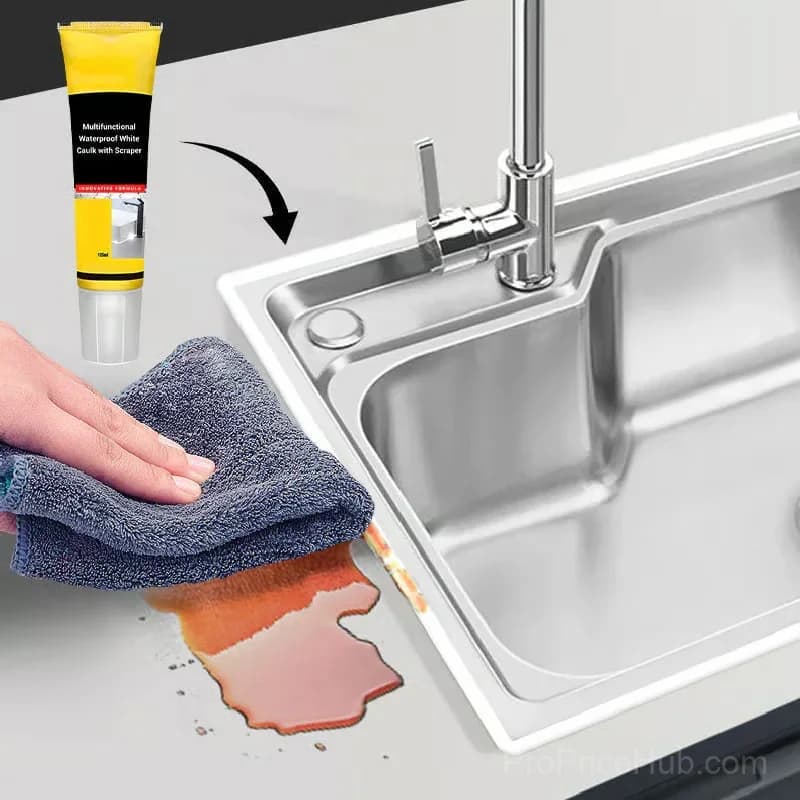 Waterproof White Caulk 150ml with Narrow Nozzle and Scraper - View 7