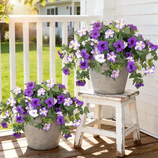Artificial Fake Petunia Flowers for Outdoor Decoration (2 Pack) - Main