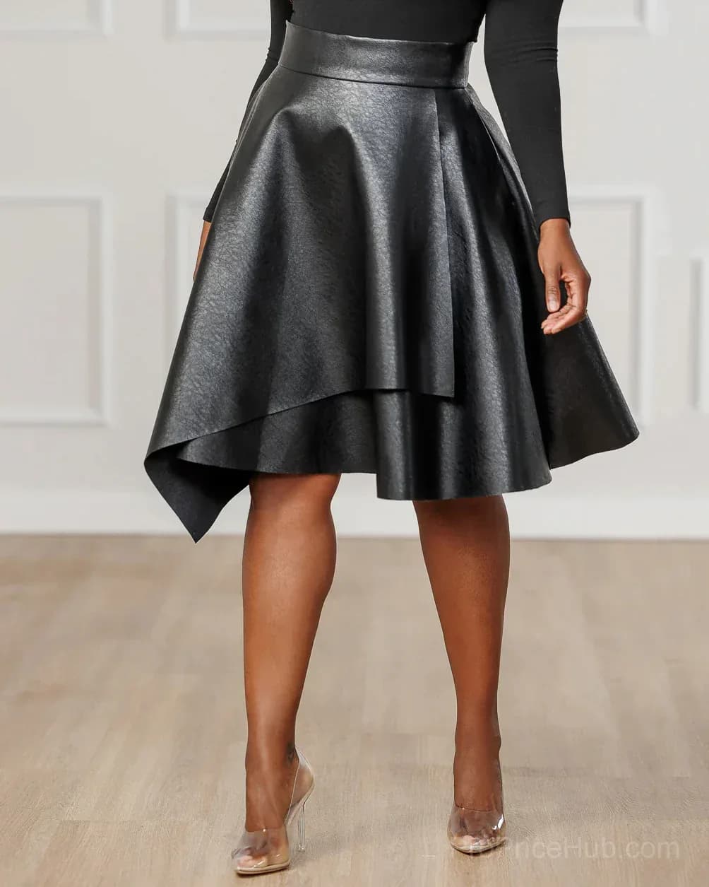 Women's Asymmetrical Circle Skirt, Flared Hem - Main