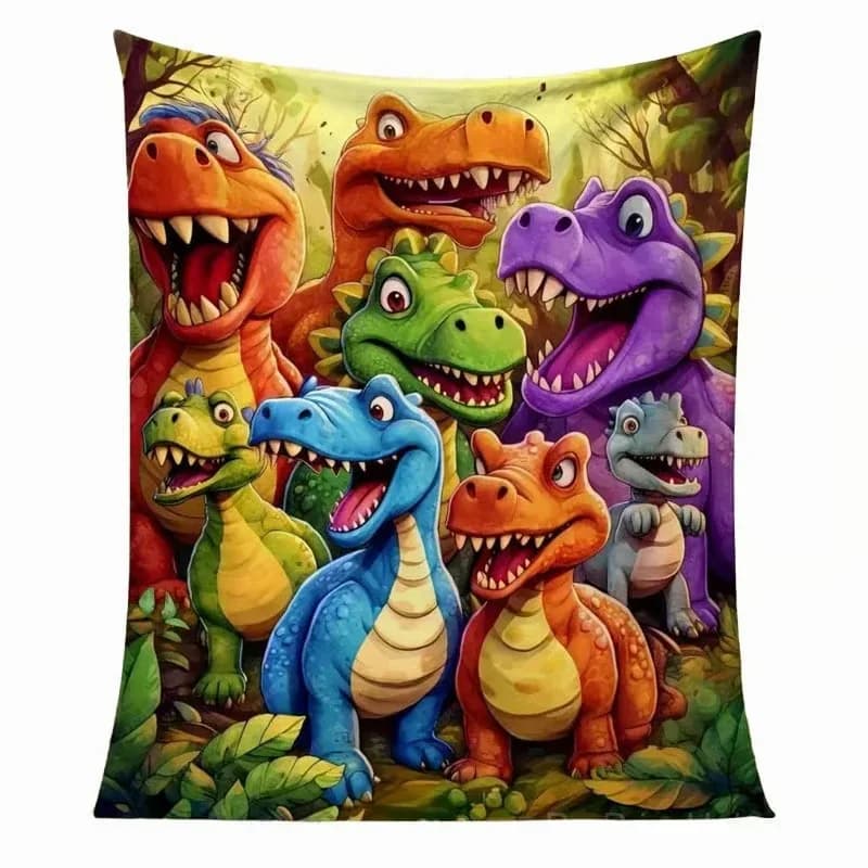 Cloud-Soft Dinosaur Blanket, 39.4 x 27.6 in - Main