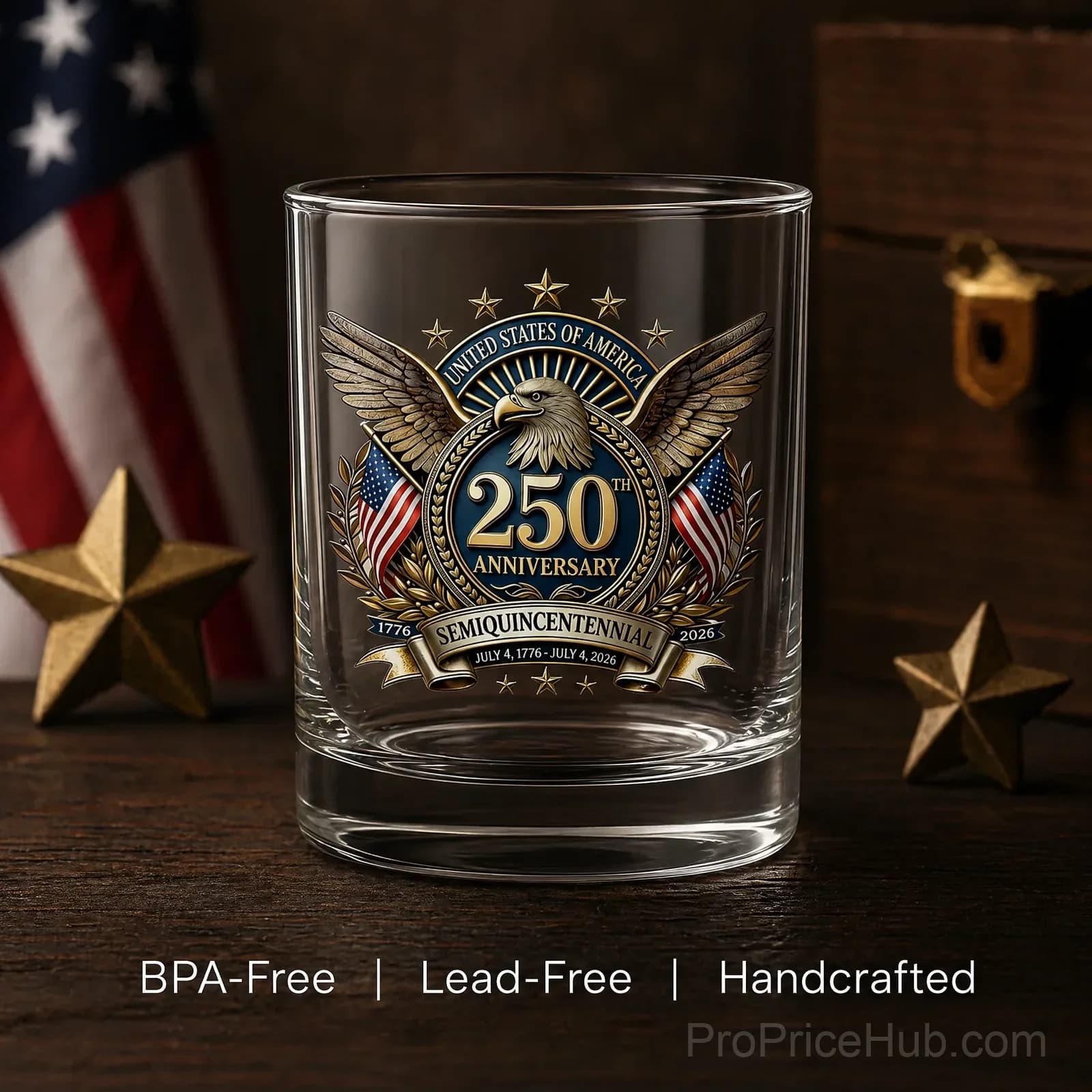 250th Anniversary American Patriotic Whiskey Glass 1776-2026 - View 19