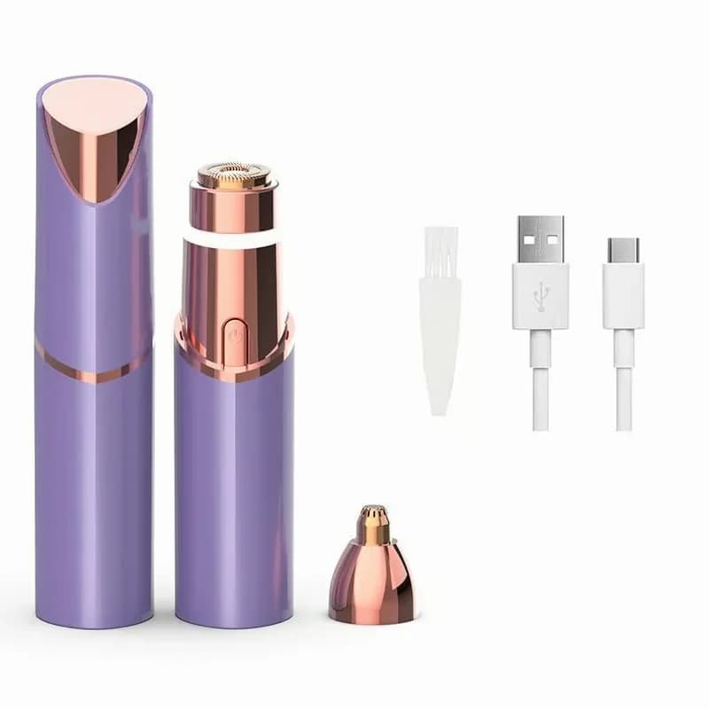 Portable Lipstick Facial Hair Remover Trimmer, White - Alt