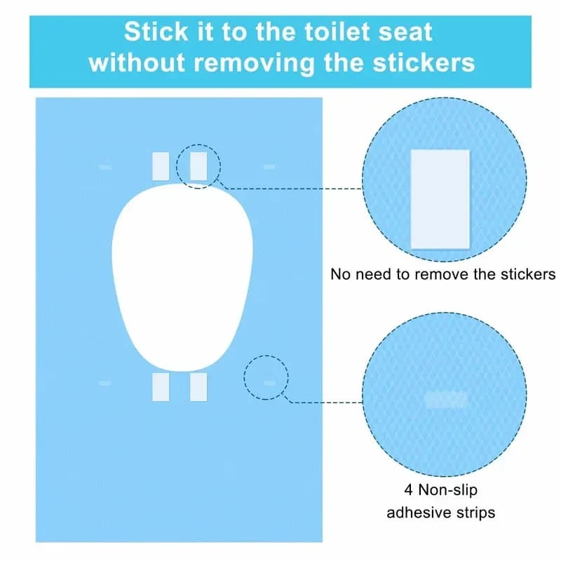 10 Pack Disposable Tear-Free Toilet Seat Covers for Adults & Kids - Alt
