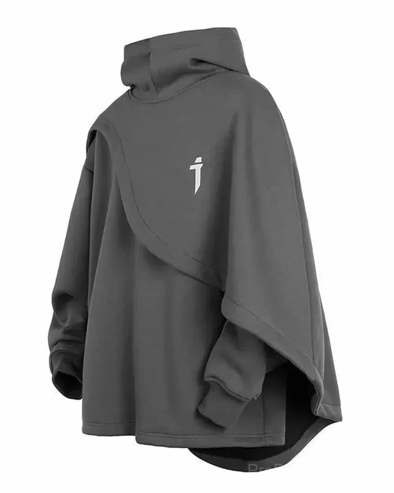Big & Tall Men's Heavy Industry Fake Two-Piece Hooded Sweatshirt Coat - Alt