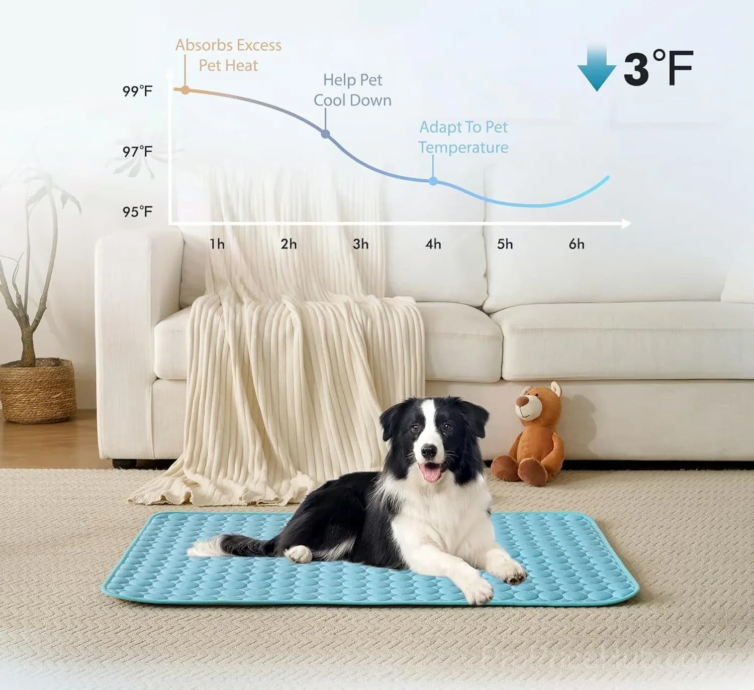 Pet Cooling Mat for Dogs and Cats, Blue XS 40 x 30 cm - Main