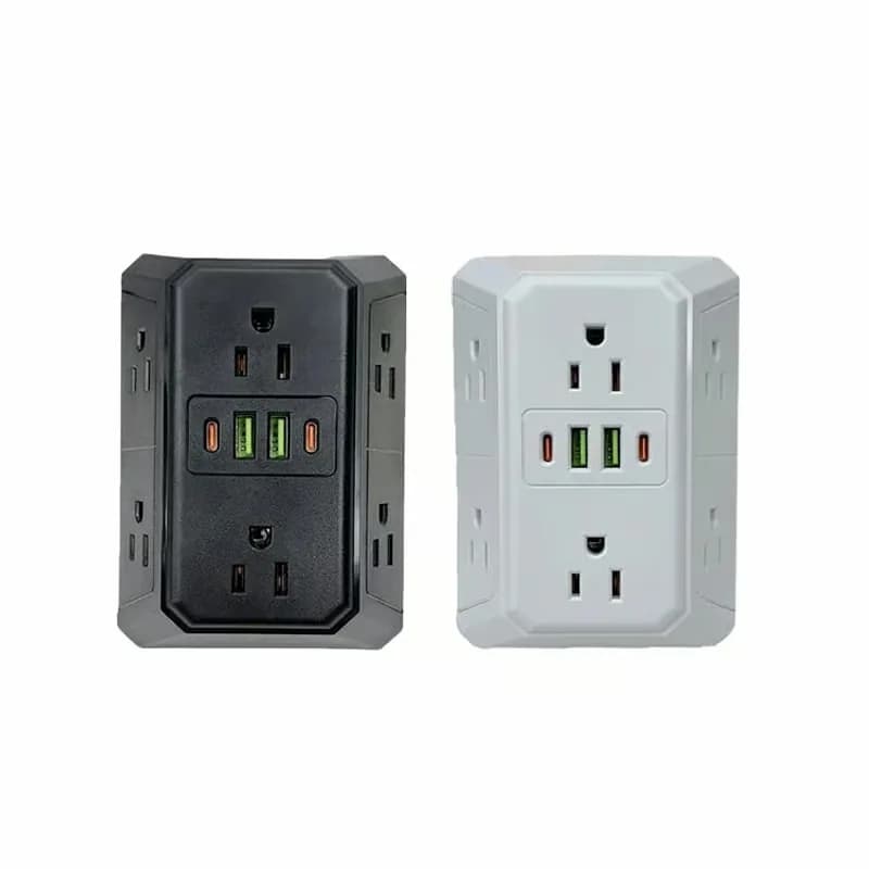White 6-Outlet Multi Plug Wall Extender - View 5