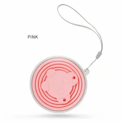 270ML Foldable Silicone Travel Cup, Anti-Scald Camping Mug, Pink - Main