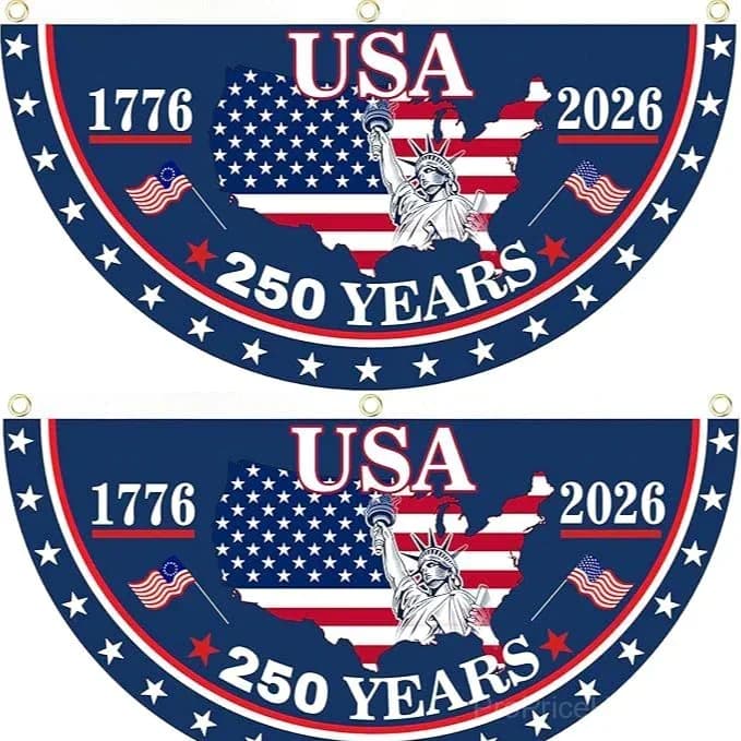 250th Anniversary USA Patriotic Fan Flag Banner - Main