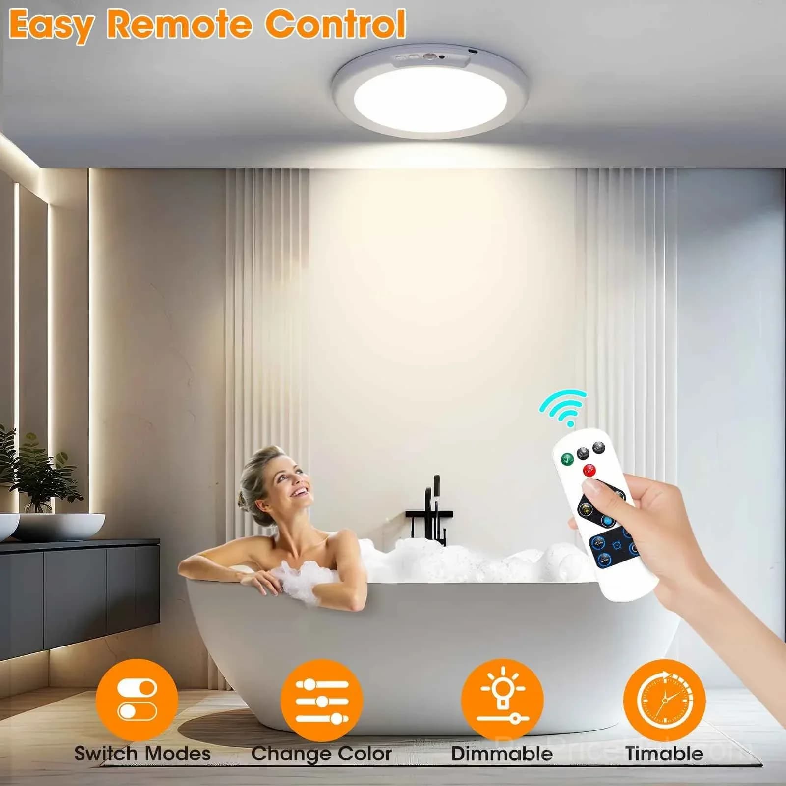 Motion Sensor Ceiling Light, 30-Second Install, 60-Day Battery - View 4