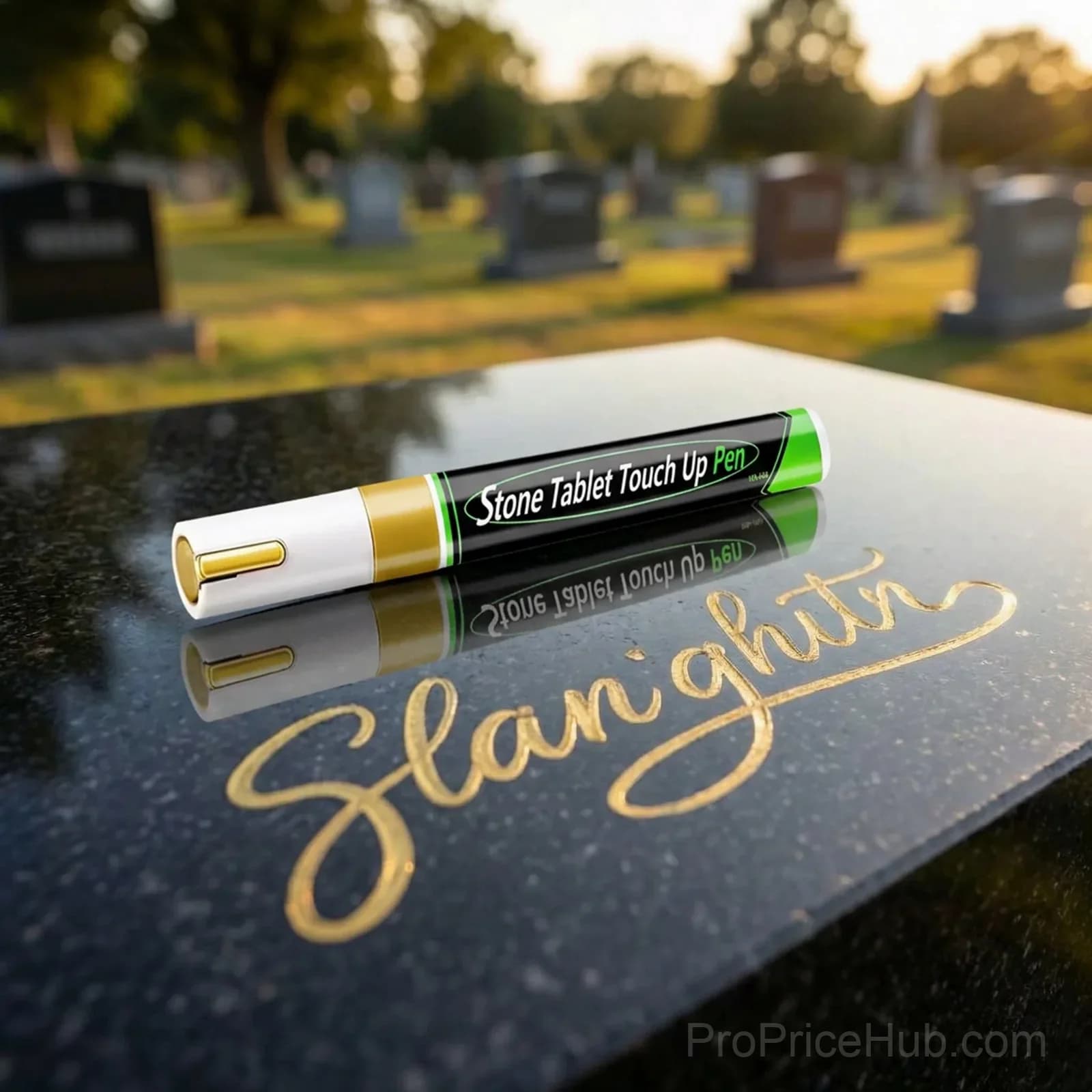 Gold Tombstone Marker Pen for Restoring Faded Grave Inscriptions - View 6