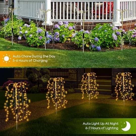 Solar Outdoor Garden Lights, 120 LEDs, IP55 Waterproof - View 5