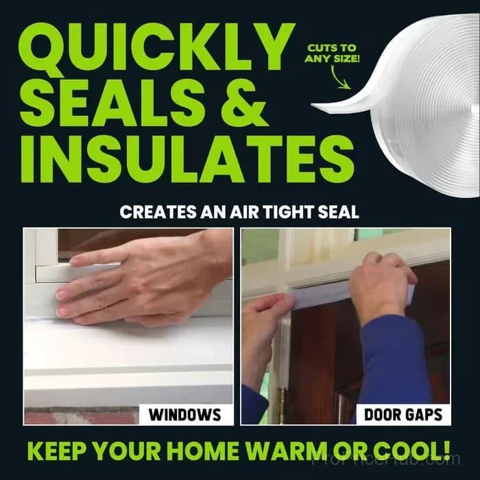Transparent Draft Seal Insulation Tape, 6.6 ft x 25 mm - Main