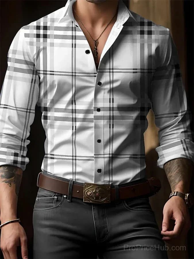 Men's Plaid Business Casual Shirt - View 8