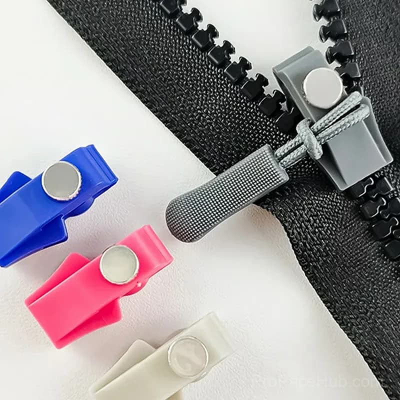 Black Zipper Puller Repair Kit, Easy Install, 10-Piece - Alt
