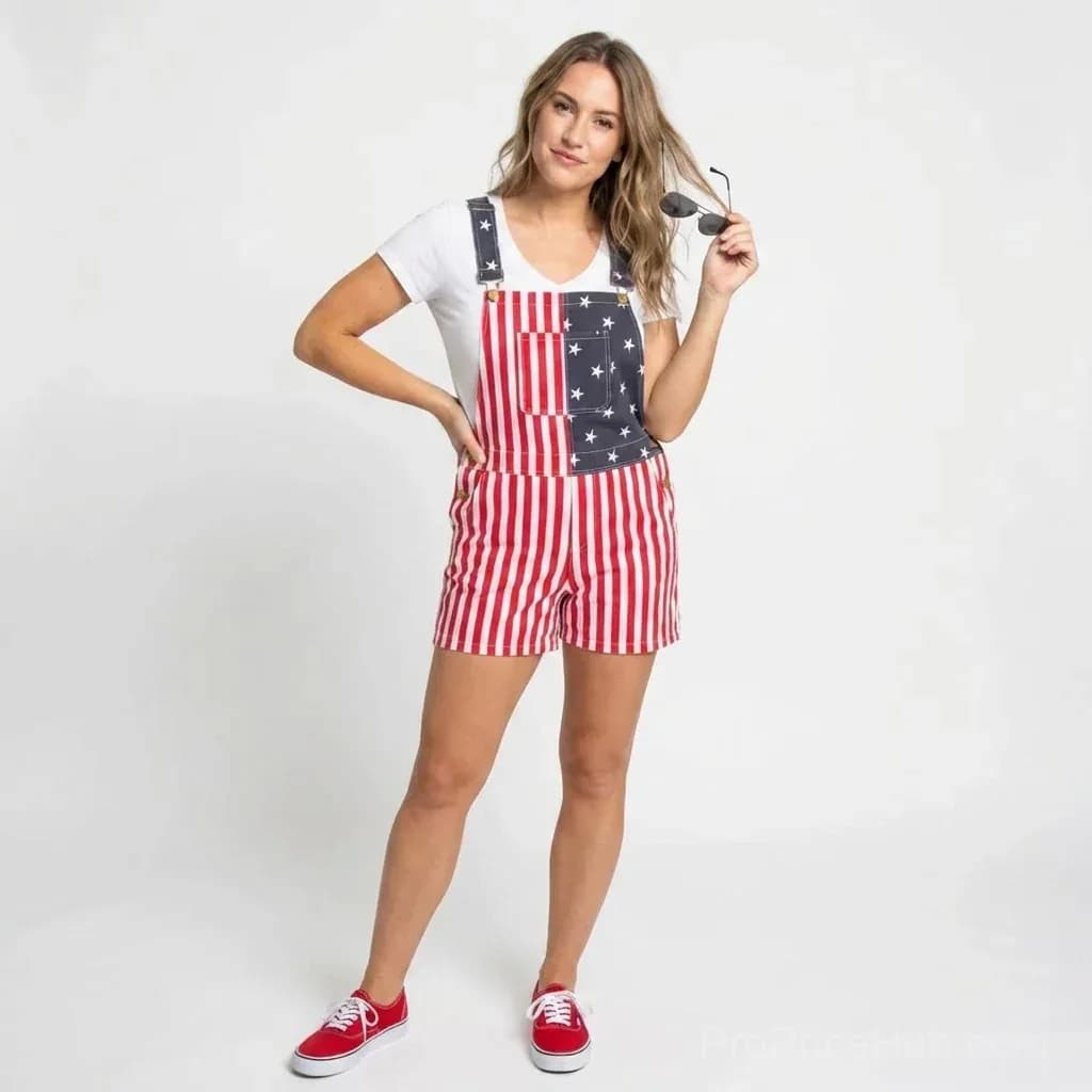 American Flag Unisex Overalls - View 5