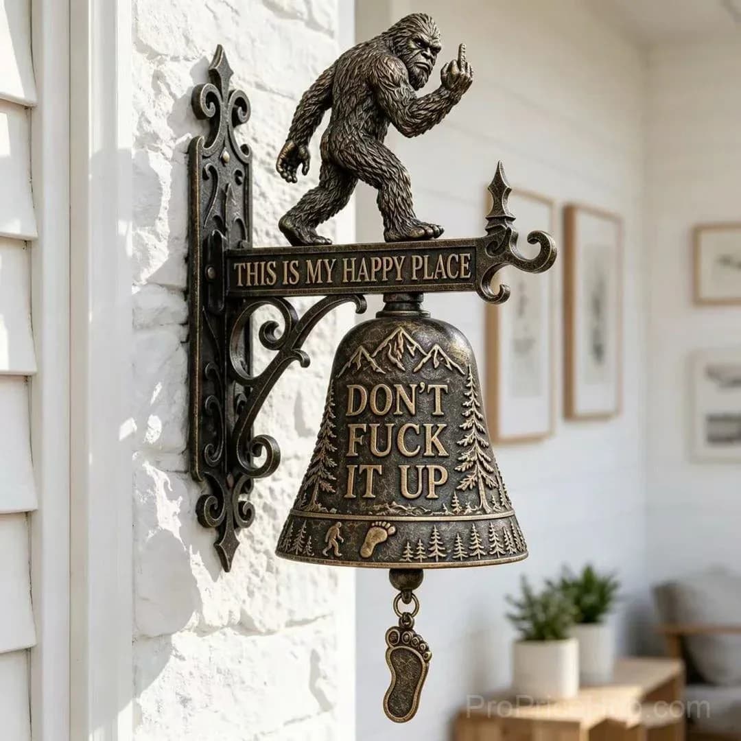 Funny Wall Bell – Rustic Sasquatch Doorbell Decor - View 4