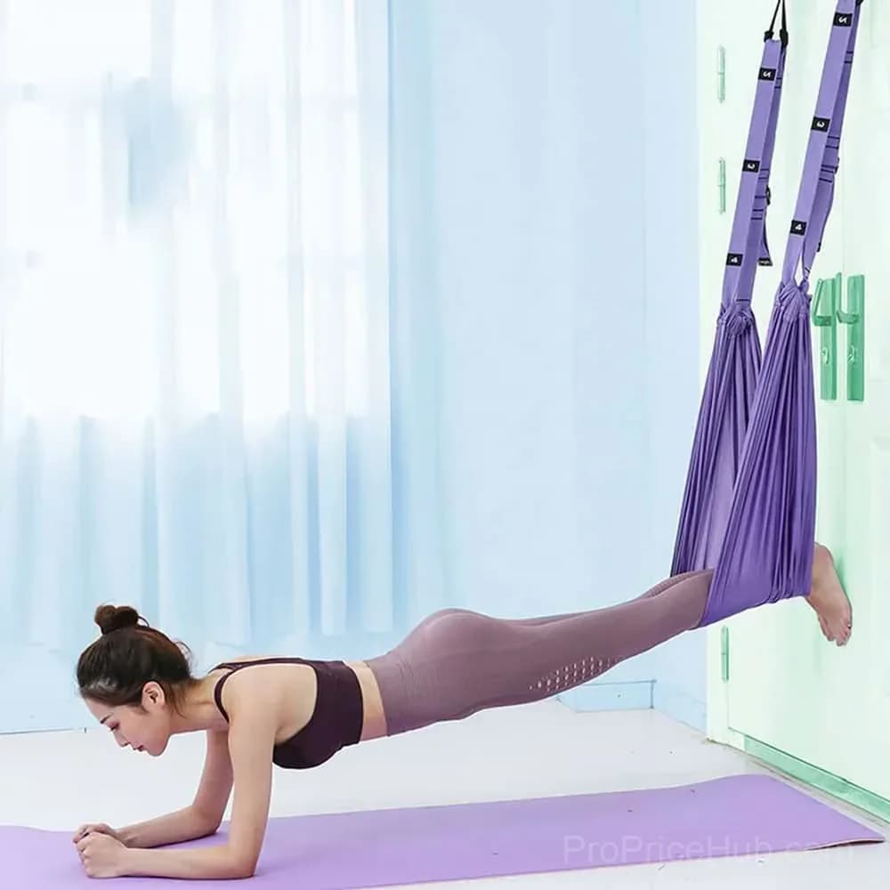 Purple Adjustable Aerial Yoga Rope for Adults and Children - View 3