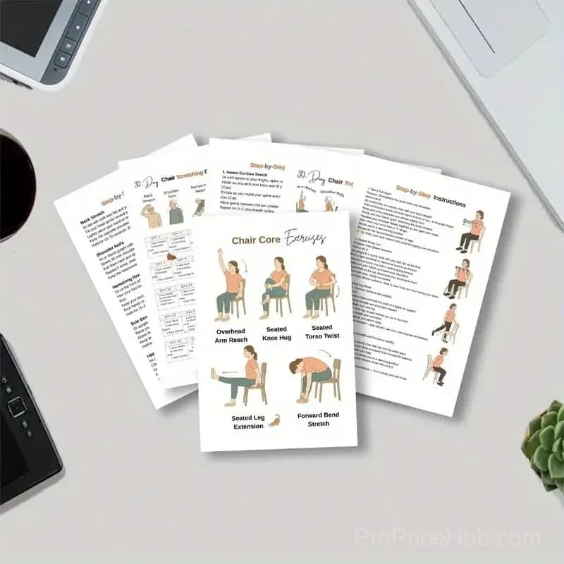 Chair Yoga Weight Loss Spiral-Bound Notebook & Exercise Guide - At-Home Fitness Journal - Alt