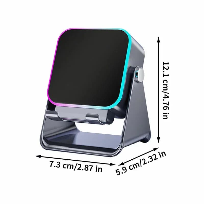5-in-1 Wireless Induction Speaker with Adjustable Phone Stand, Black - View 9