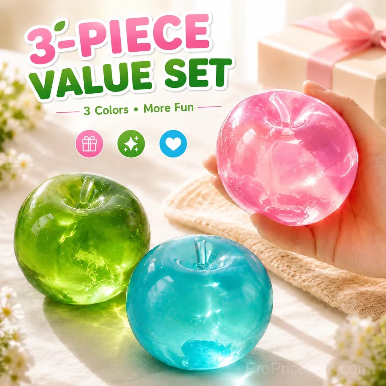 Apple Squishy Set - Soft Squeeze Toy - Main