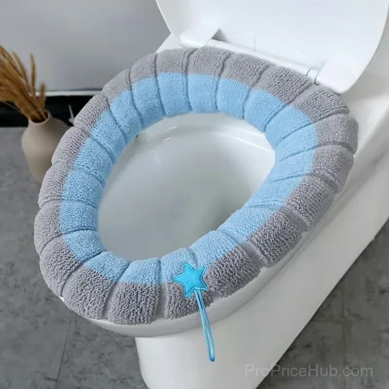 Soft Thick Pink Stretchable Toilet Seat Cover Pad - View 8
