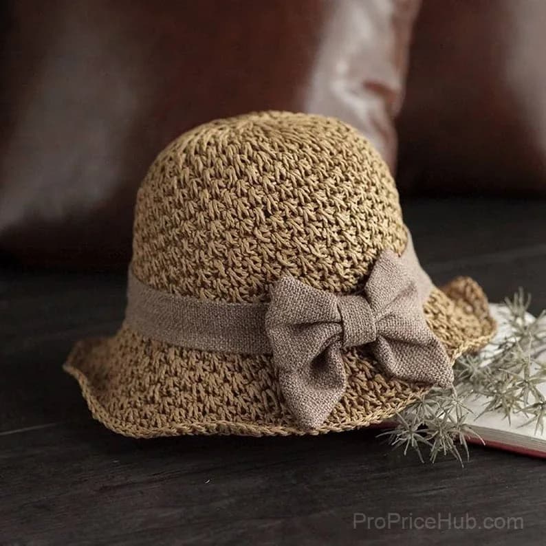 Straw Hat with Retro Bow - Foldable & Breathable Summer Hat - View 6