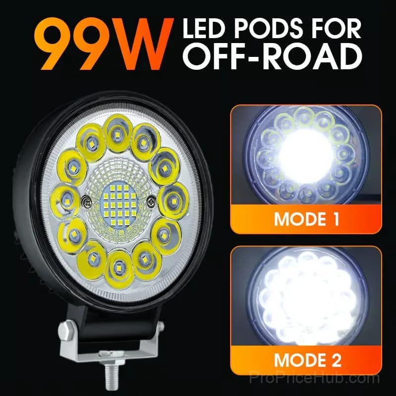 4-Inch 99W LED Off-Road Light Pod, 1 Piece - Alt