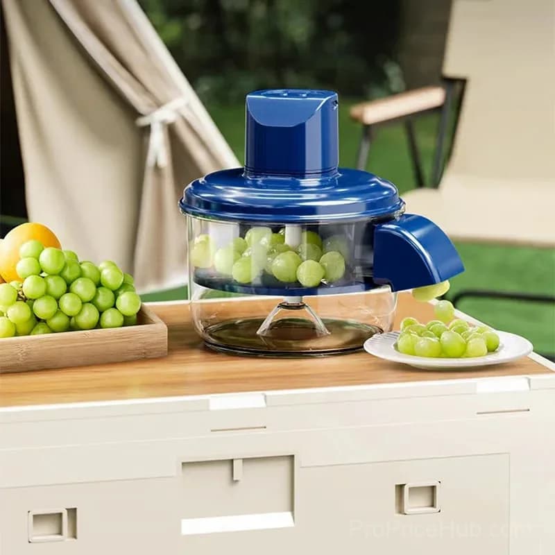 Transparent Electric Fruit & Vegetable Peeler, Blue - Main