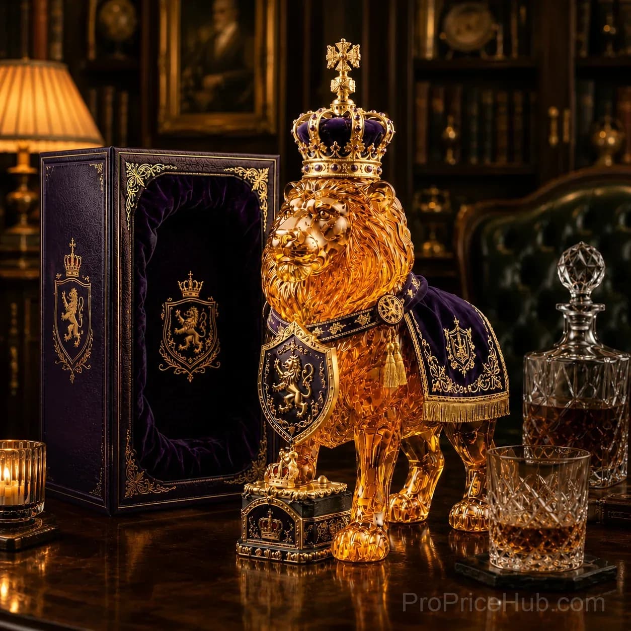 Collectible Crown 87th Anniversary Royal Lion Whiskey Bottle - Main