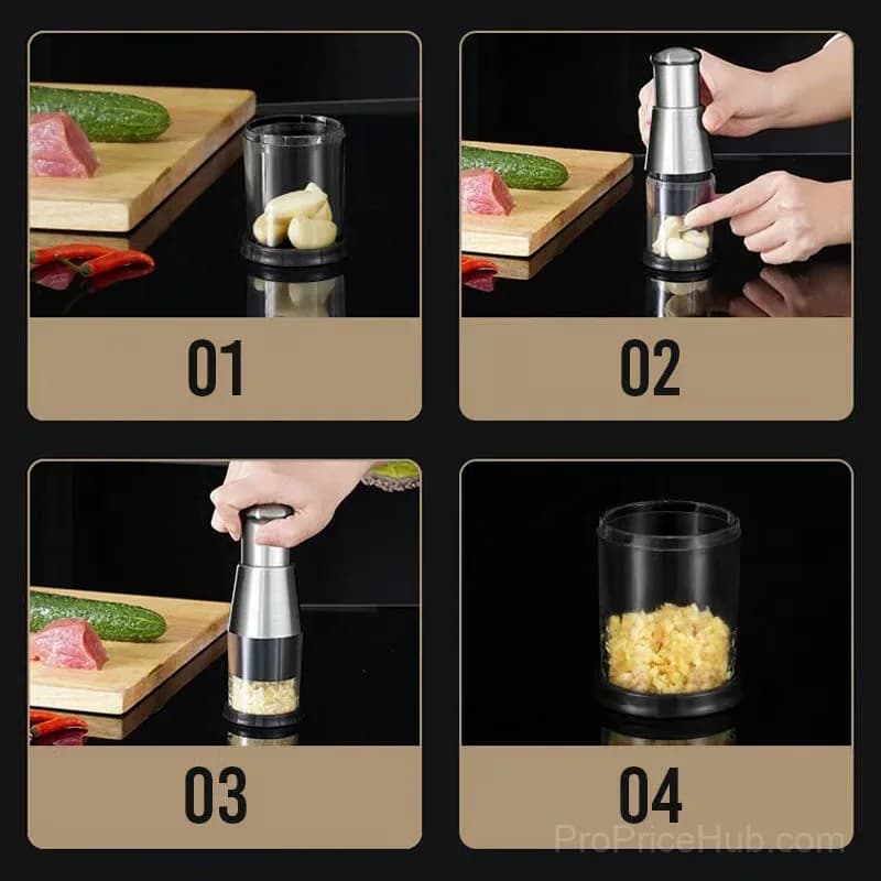Black Stainless Steel Garlic Grinder Kitchen Tool - View 10