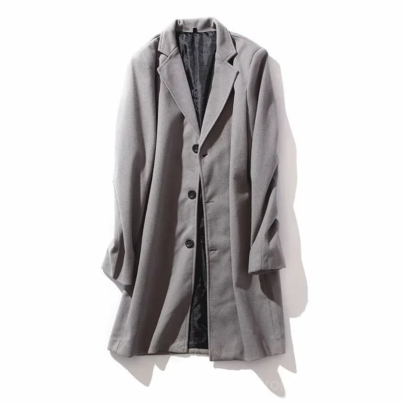Men's Big & Tall Solid Color Lapel Single-Breasted Coat – M-5XL - View 12