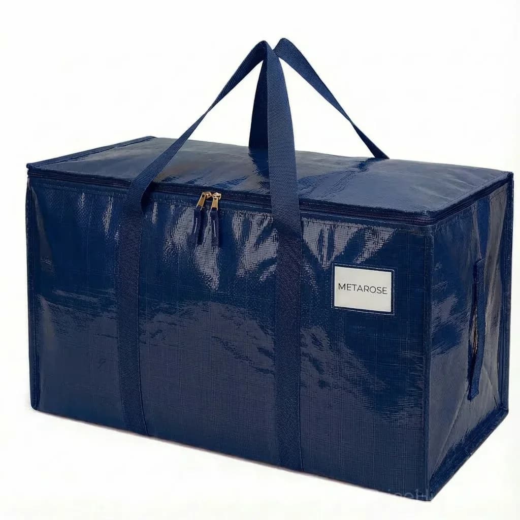 24 Gallon Extra Large Heavy Duty Foldable Moving Bag, Blue - View 12