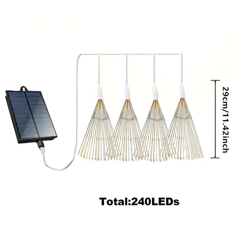 Solar Firework String Lights, Warm White, 4-Pack 240 LED - View 10