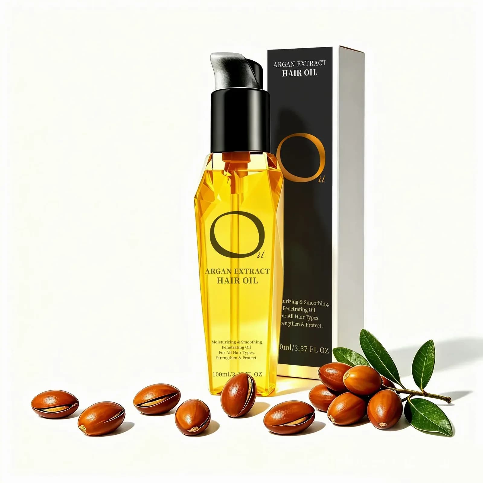 Argan & Coconut Hair Oil 100ml - Lightweight Non-Greasy Serum for Smooth Shine - Alt