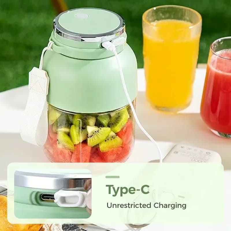 Light Green 1300 ml Wireless Portable Juicer Cup - View 7