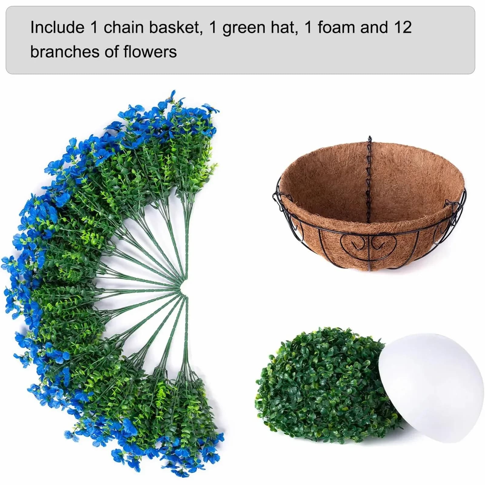 Artificial Daisy Hanging Basket - Low Maintenance Outdoor Silk Flower Planter for Patio & Garden - View 7