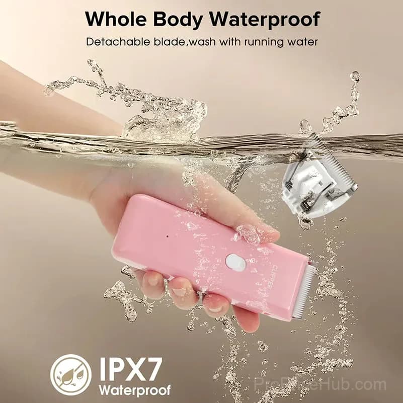 Quiet Cordless Pet Clipper with Ceramic Blade, IPX7, Pink - View 7
