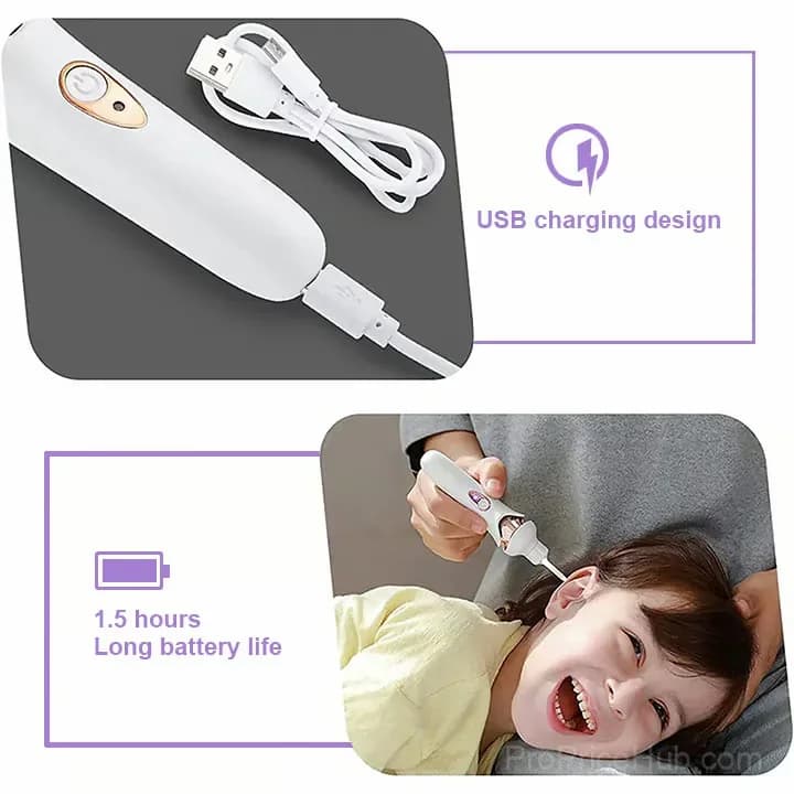 Painless Ear Cleaning Tool for Family, White - Alt