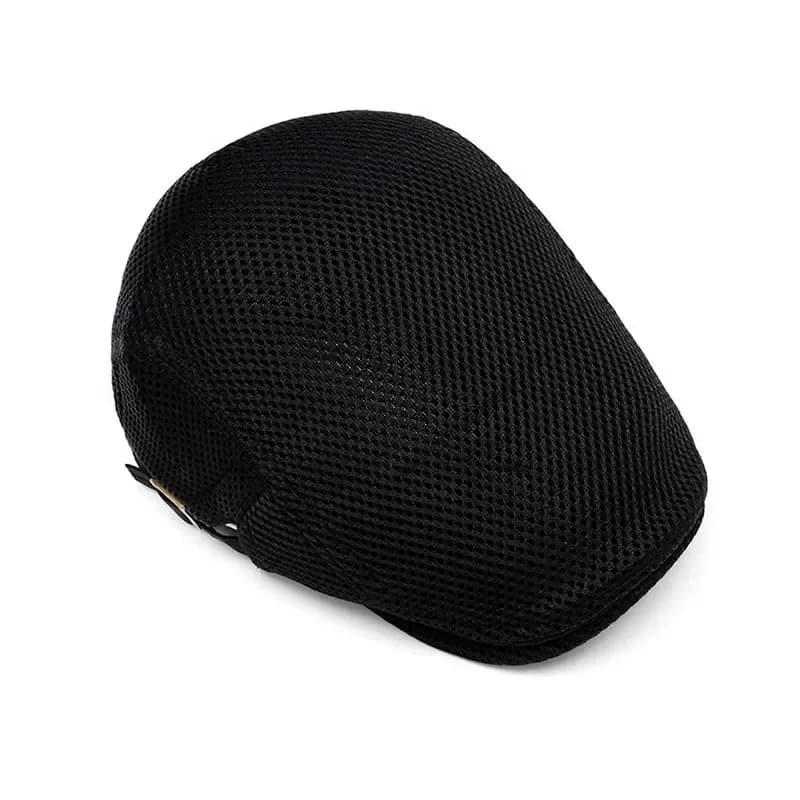 Men's Breathable Mesh Flat Cap – Adjustable Newsboy Ivy Beret Summer Hat - View 24