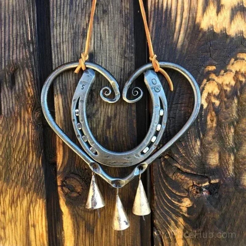 100% Handmade Horseshoe Heart Wind Chime - View 6