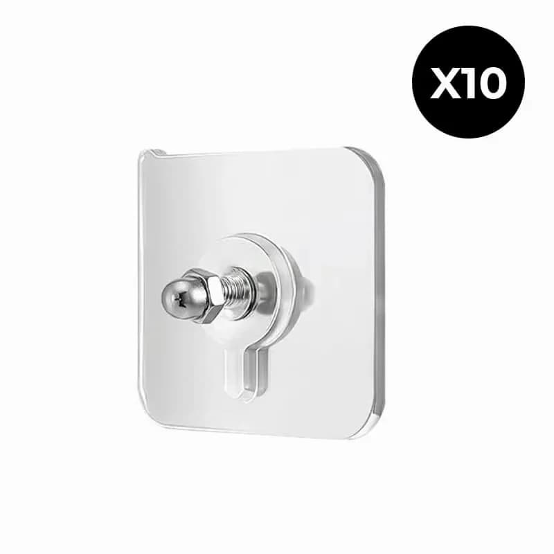 Non-Trace Adhesive Screw Hook Stickers, 10-Pack - Main
