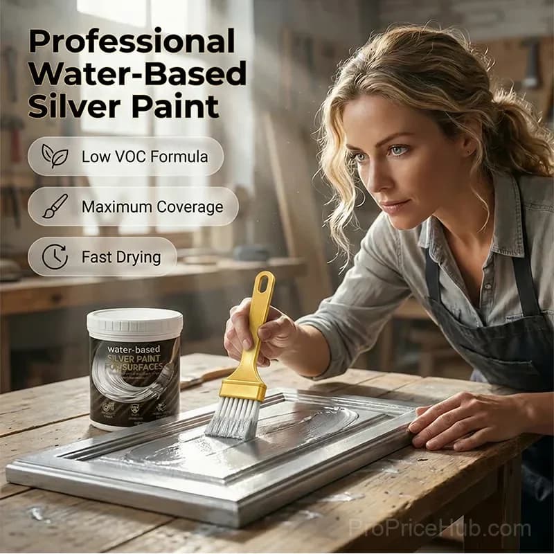 Water-Based Silver Paint for Metal and Wood, 80ml - View 8