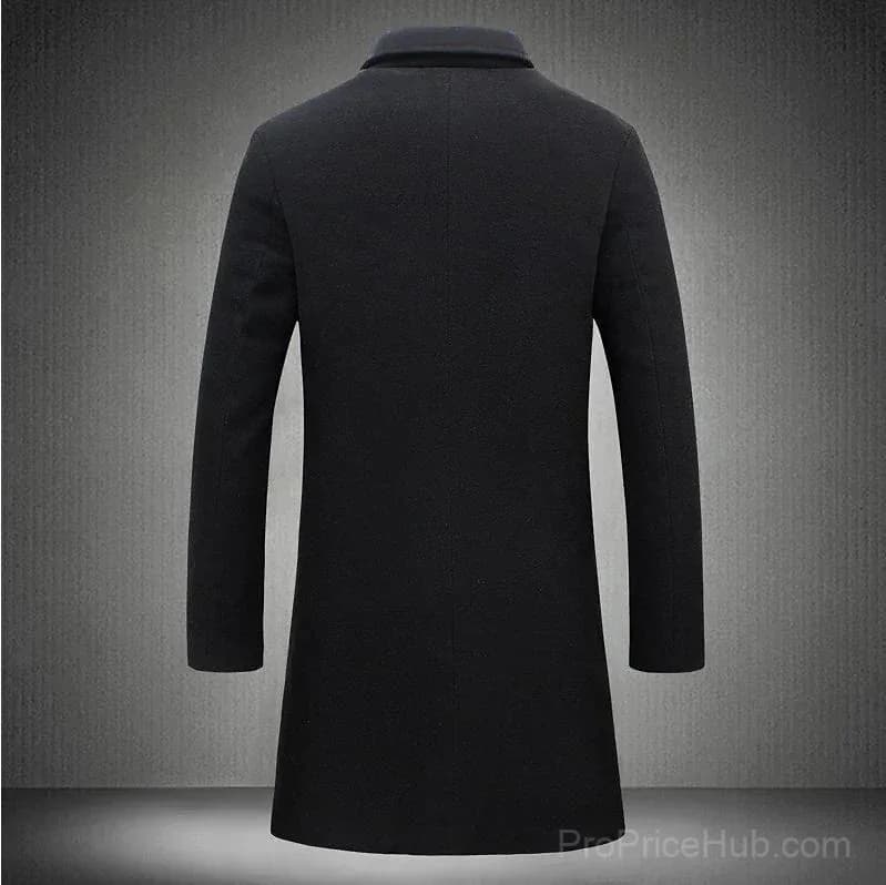 Men's Big & Tall Solid Color Lapel Single-Breasted Coat – M-5XL - View 10